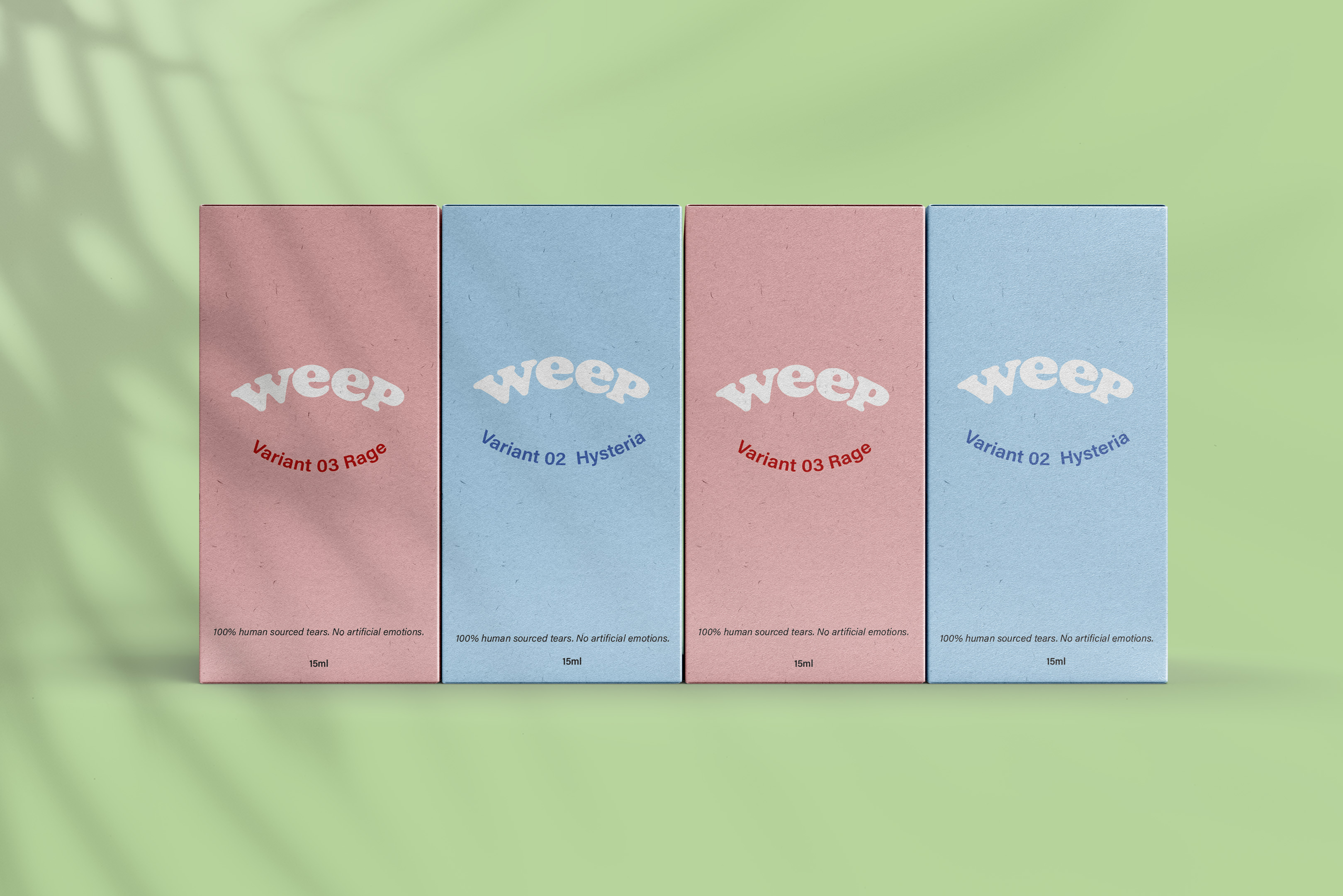 Weep front packaging Euphoria and Rage